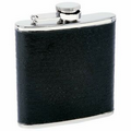 6 Oz. Stainless Steel Flask w/Black Wrap